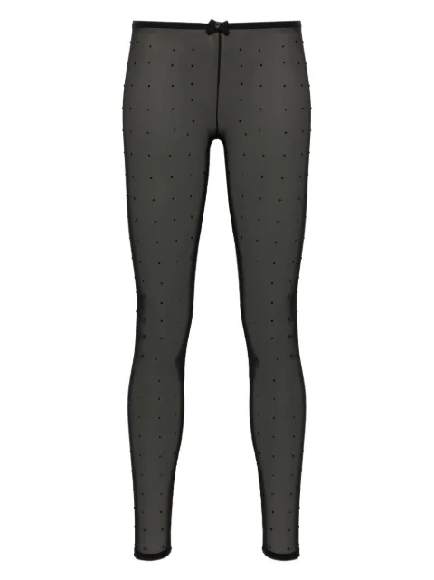 DSQUARED2 rhinestone-embellished mesh tights Black D8N475570ISA01