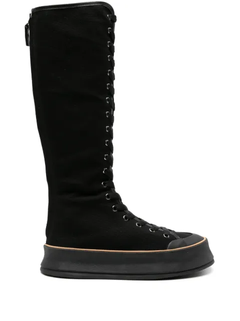 Max Mara lace-up canvas boots Black 2414791031600
