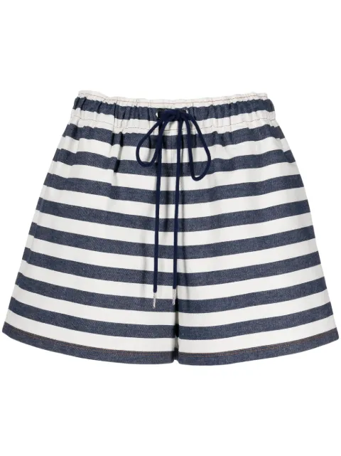 Kimhekim stripe-print drawstring shorts Blue PS24PT03NV