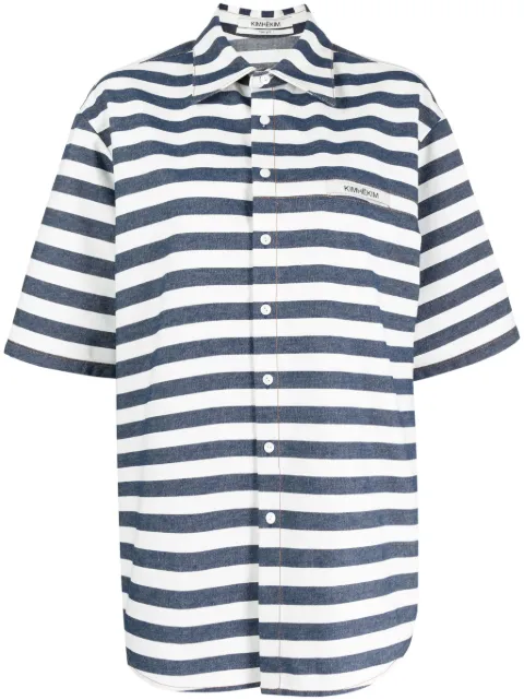 Kimhekim striped cotton shirt Blue PS24SH03NV