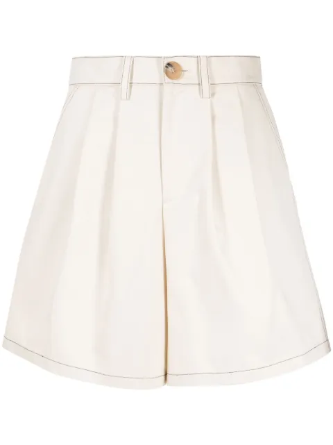Kimhekim contrast-stitching wide-leg cotton shorts White PS24PT02IV