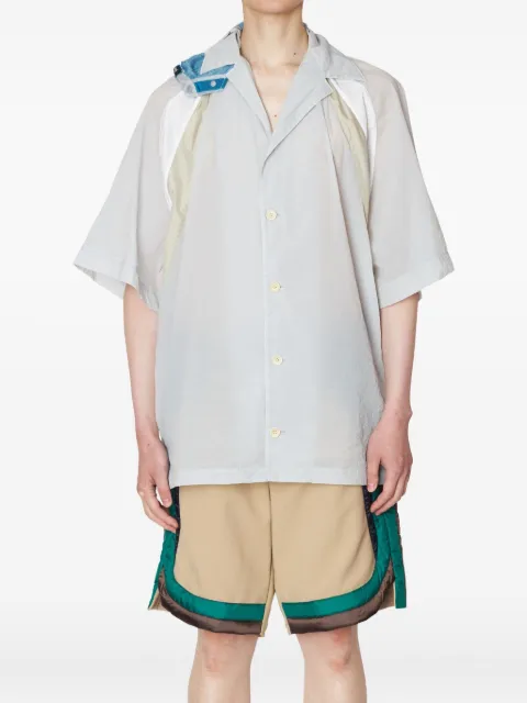 Kolor hooded panelled shirt Grey 24SCMB02104