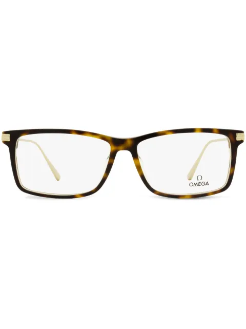 OMEGA EYEWEAR rectangle-frame glasses Brown OM5014
