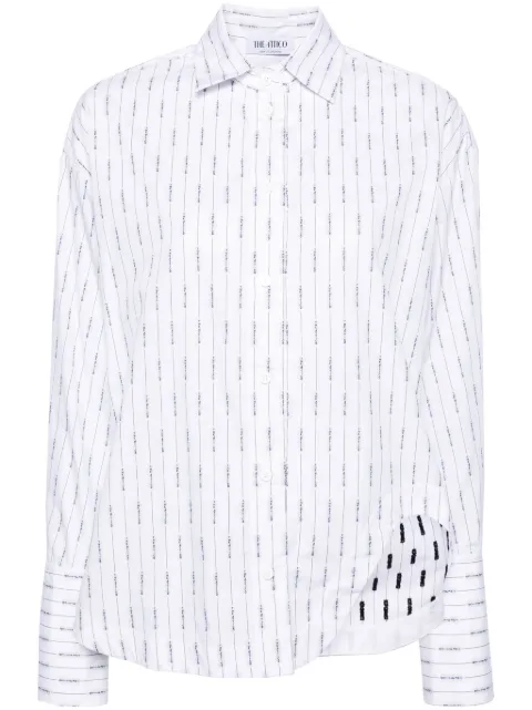 The Attico Eliza logo-print cotton shirt White 242WCH14C078