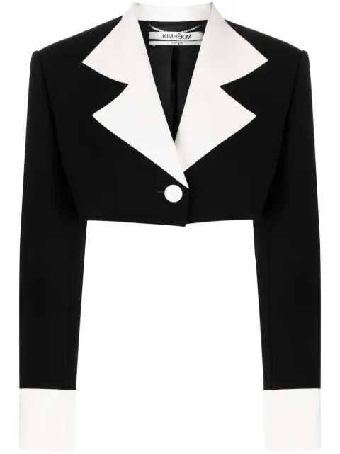 Kimhekim two-tone cropped jacket Black PS24JK03BW