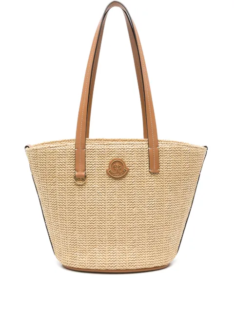 Moncler small Hubba raffia tote bag Neutrals J109B5D00009M4231