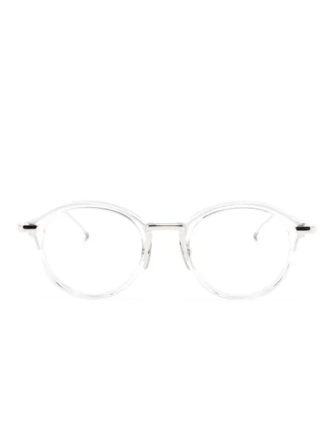 Thom Browne Eyewear transparent round-frame glasses White UEO011AG0003