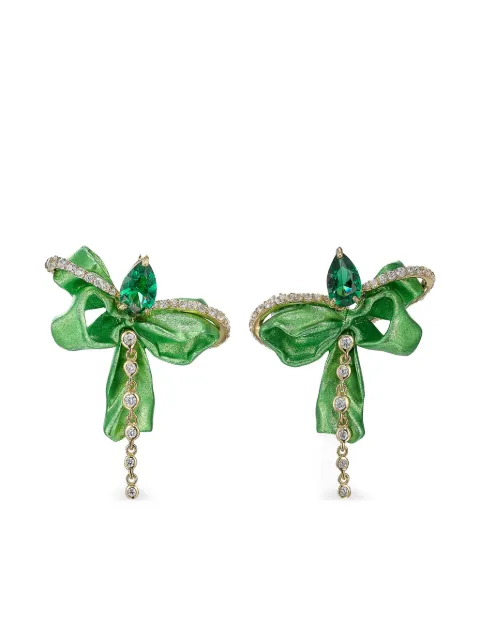 Anabela Chan 18kt yellow gold Cupid's Bow emerald earrings Green AC21CB02ESCAGE