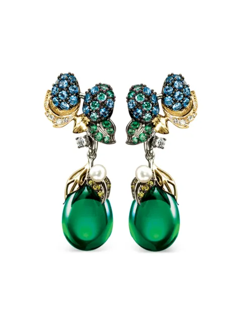 Anabela Chan 18kt gold Greenberry multi-stone earrings Green AC14DF14ESWGGE