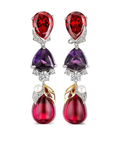 Anabela Chan 18kt white gold vermeil Berry multi-stone earrings Purple AC17TF03ESWGPA