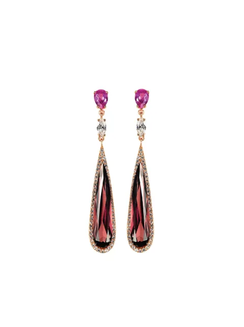 Anabela Chan 18kt rose gold vermeil Shard tourmaline and diamond earrings Red AC15CC09ESRGRT