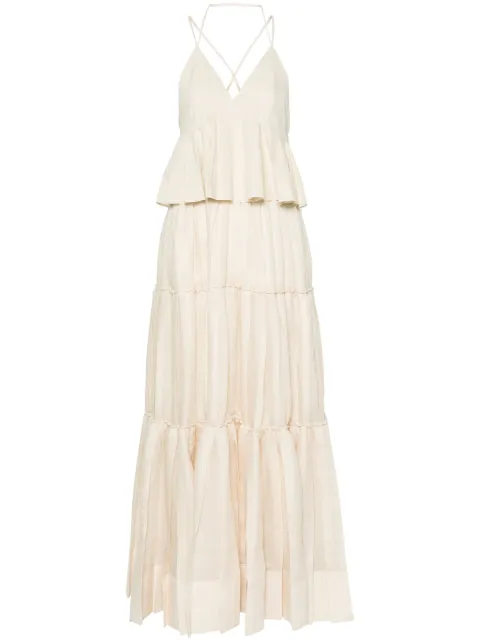 SIMKHAI Delania tiered maxi dress Neutrals 1241003P