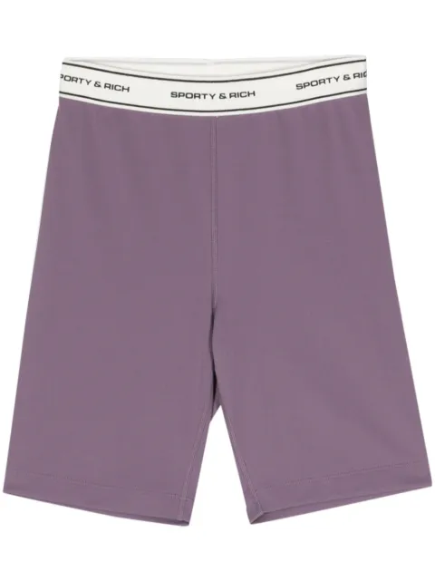 Sporty & Rich logo-raised biker shorts Purple SHAW236EP