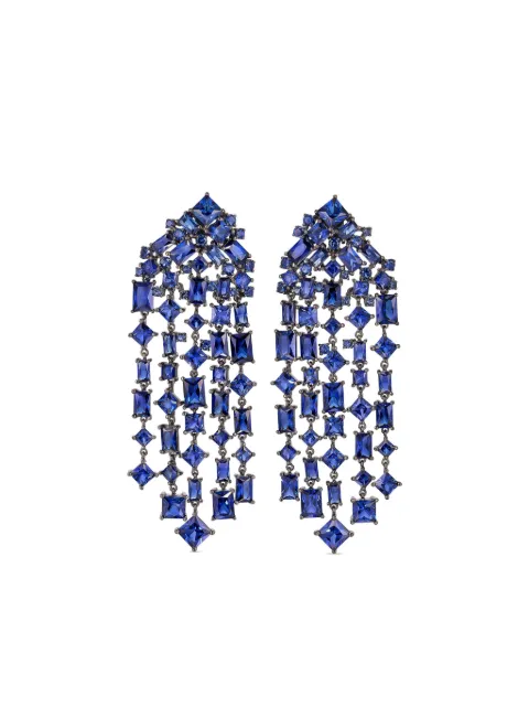 Anabela Chan rhodium vermeil Cascade sapphire drop earrings Blue AC22MT15ESBRBS