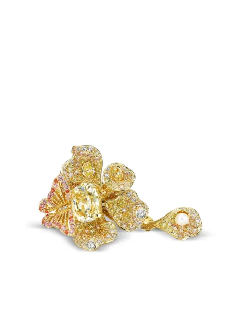 Anabela Chan 18kt yellow gold vermeil Canary Peony Butterfly gemstone ring Gold AC17EG11RSYGCD