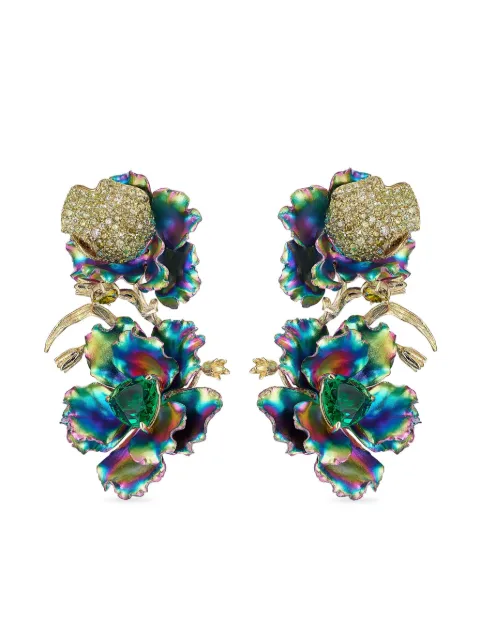 Anabela Chan 18kt yellow gold Magnolia multi-stone earrings Blue AC20AB05EARAGE