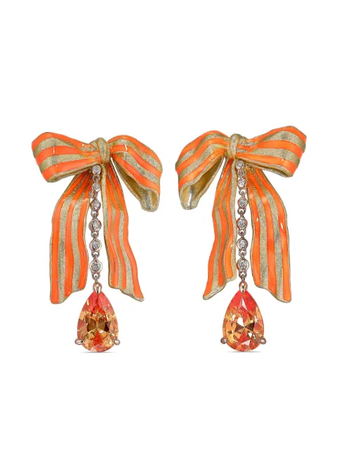 Anabela Chan 18kt yellow gold vermeil Bardot Bow sapphire and diamond earrings Orange AC21CB05ESOAOS
