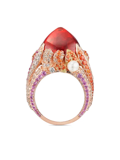 Anabela Chan 18kt rose gold vermeil Goldenberry Sugarloaf gemstone and pearl ring Orange AC17DF15RSRGOG