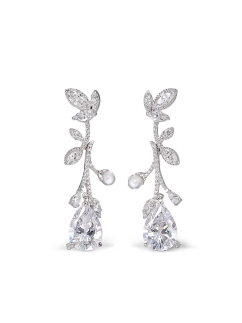 Anabela Chan 18K white gold Citrus Vine diamond earrings Silver AC18FF07ESWGWD