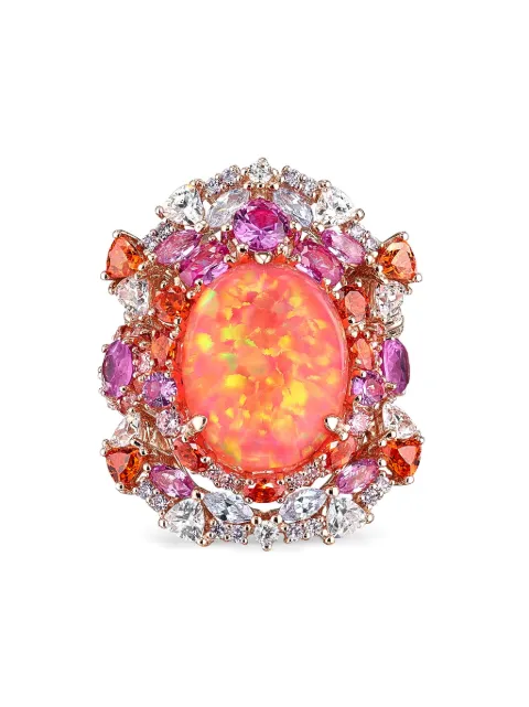 Anabela Chan 18k yellow gold vermeil Coral Opal Ocean gemstone rings Orange AC19PS18RSRGPO