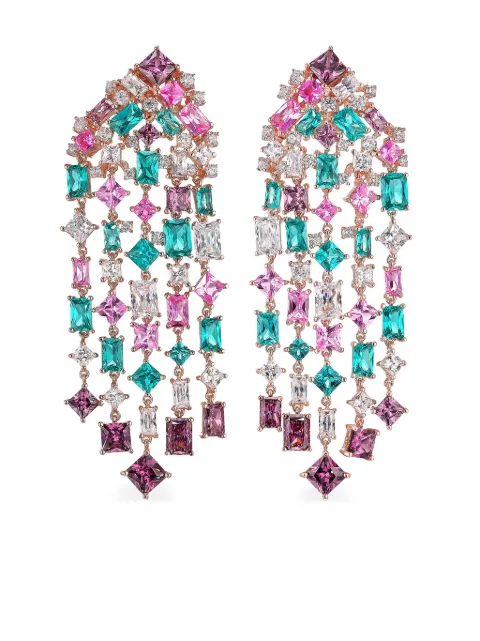 Anabela Chan 18kt rose gold Cascade tourmaline and diamond earrings Blue AC21MT15ESRGPT