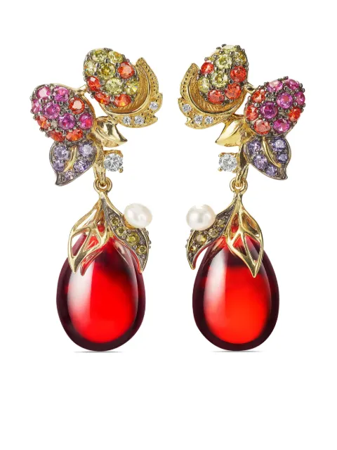 Anabela Chan 18kt yellow gold vermeil Goldenberry multi-stone earrings Red AC17DF14ESYGOG
