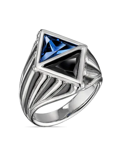 Anabela Chan 18k white gold Signet sapphire diamond ring Silver AC22LH17RSWGBS