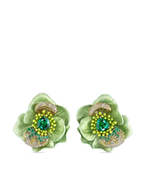 Anabela Chan 18kt yellow gold Citrus Bloom multi-stone earrings Green AC20AB01EAGAGE