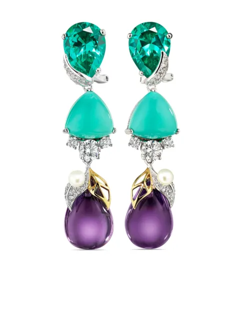 Anabela Chan 18kt white gold vermeil Berry multi-stone earrings Blue AC18TT04ESWGPT