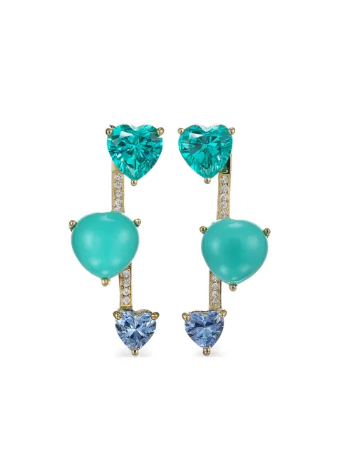Anabela Chan 18kt gold Pendulum multi-stone earrings Blue AC21LH08ESYGBT