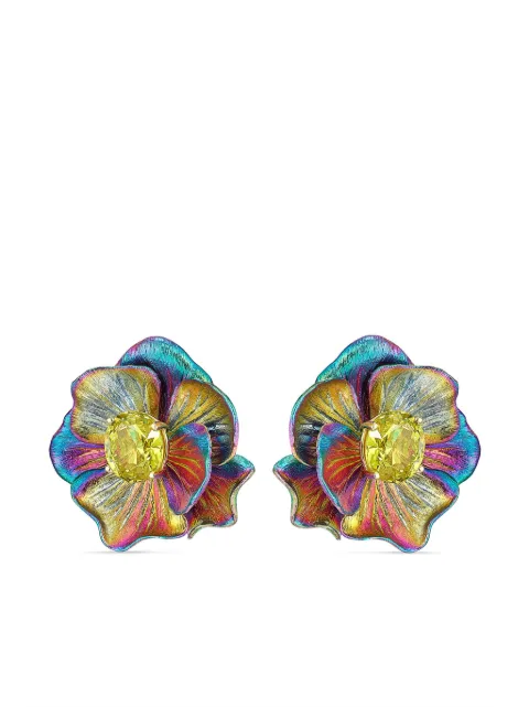 Anabela Chan 18kt yellow gold vermeil Rainbow Bloom quartz earrings Yellow AC20AB01EARALQ