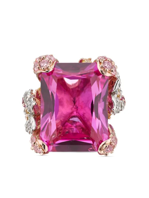 Anabela Chan 18kt gold vermeil Rose Cinderella sapphire and diamond ring Pink AC18EG01RSRGFS