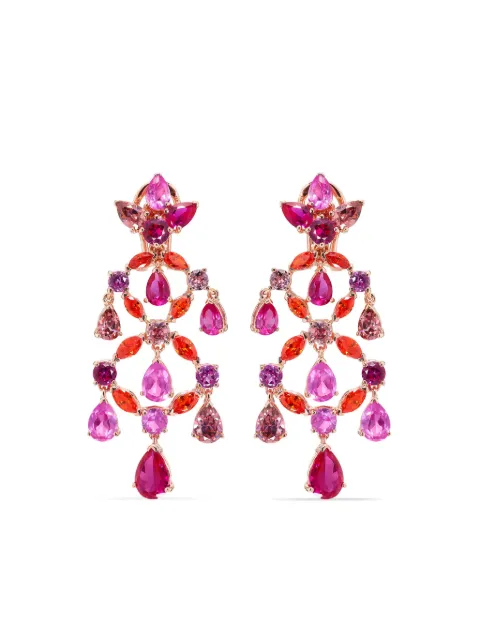 Anabela Chan 18kt gold Chandelier multi-stone earrings Red AC17TF09ESRGRR