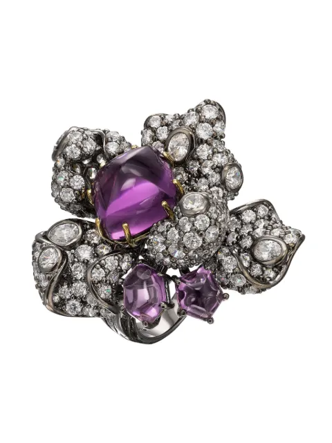 Anabela Chan 18kt gold vermeil Amethyst Blossom gemstone ring Purple AC16FD08RSBGPA