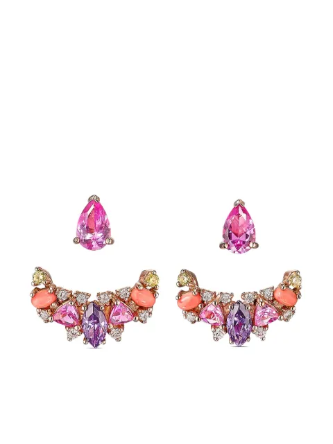 Anabela Chan 18kt yellow gold Twinkle Ear-Jacket earrings Pink AC15CC15ESRGFS