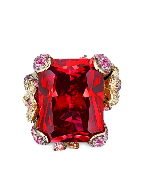 Anabela Chan 18kt yellow gold vermeil Ruby Cinderella gemstone ring Red AC19EG01RSYGRR