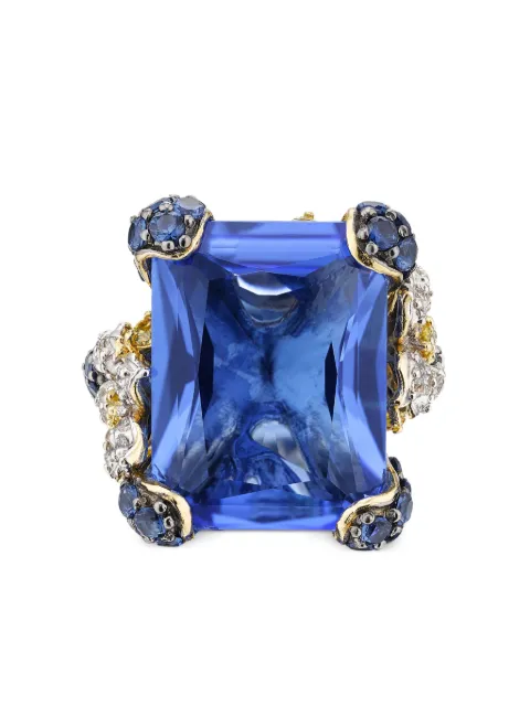 Anabela Chan 18kt gold vermeil Blue Cinderella gemstone ring Blue AC16EG01RSYGBS