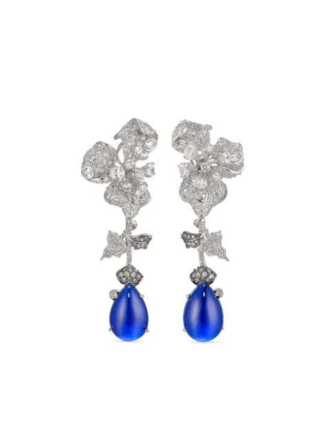 Anabela Chan 18kt white gold vermeil Orchid sapphire and diamond earrings Silver AC16FD16ESWGBS