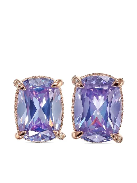 Anabela Chan 18kt rose gold vermeil Wing amethyst and diamond earrings Purple AC19SN12ESRGLA