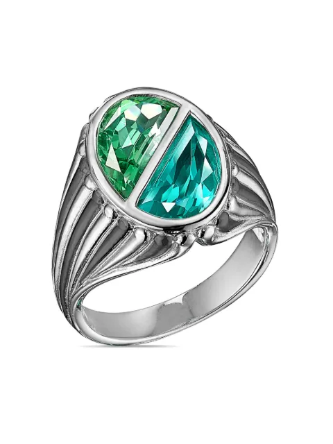 Anabela Chan 18kt white gold vermeil Paraiba Oval Signet gemstone ring Blue AC22LH18RSWGPT
