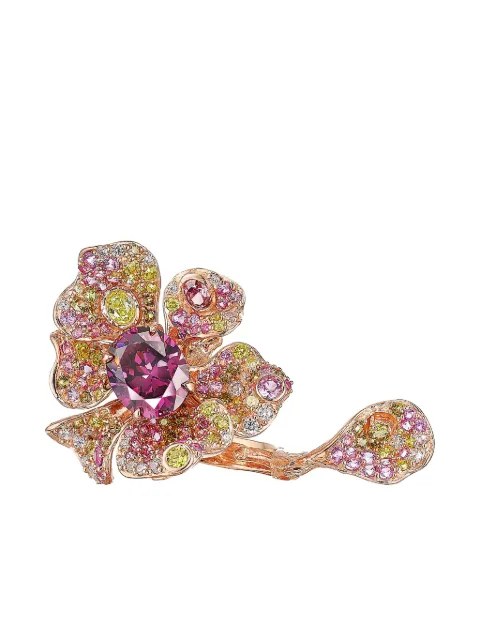 Anabela Chan 18kt rose gold vermeil Tourmaline Peony emerald and diamond ring Pink AC20EG11RSRGRT