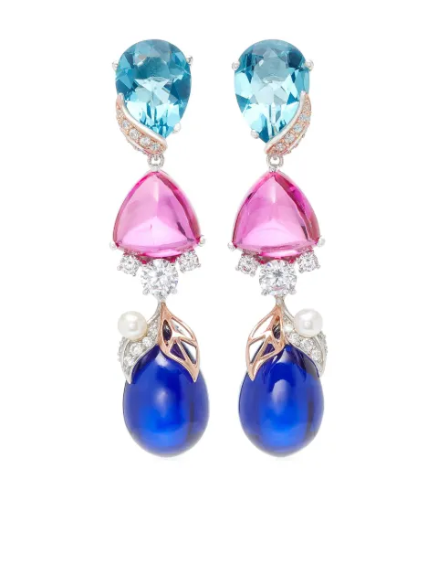 Anabela Chan 18kt yellow gold vermeil Berry multi-stone earrings Blue AC17TF03ESWGBS