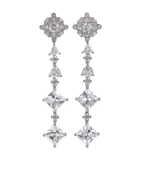 Anabela Chan 18kt white gold Tropical diamond drop earrings Silver AC18PC02ESWGWD