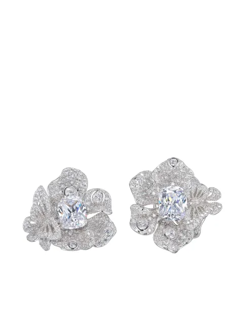 Anabela Chan 18kt white gold Peony diamond cocktail earrings Silver AC17EG20ESWGWD