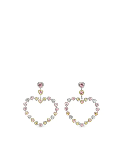 Anabela Chan 18kt white gold vermeil Love Heart diamond earrings Silver AC18LH01ESWGCD
