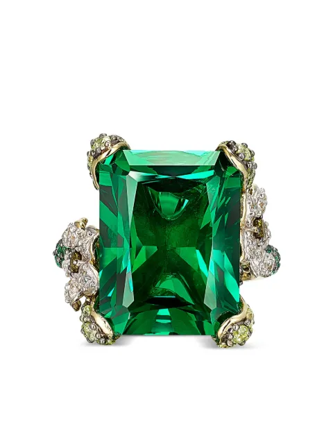 Anabela Chan 18kt gold vermeil Emerald Cinderella gemstone ring Green AC17EG01RSYGGE