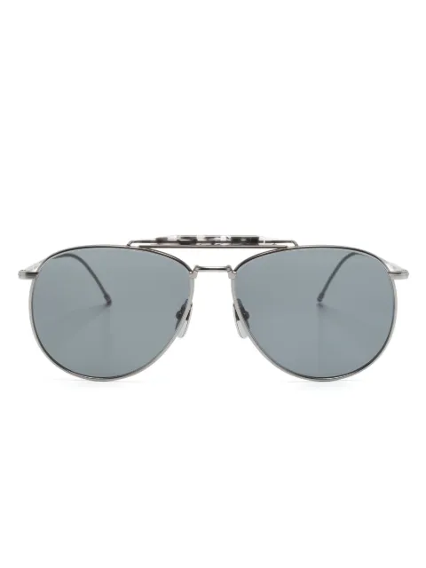 Thom Browne Eyewear double-bridge pilot-frame sunglasses Grey UES015AG0001