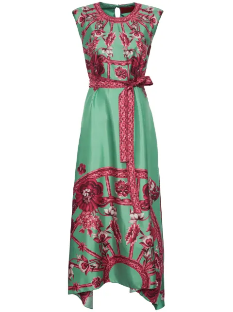 La DoubleJ San Carlo belted silk dress Green DRE0495SIL006ZOD01BU02
