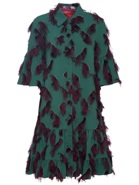 La DoubleJ Choux fringe-detail minidress Green DRE0193JCQ079SPO01GR04