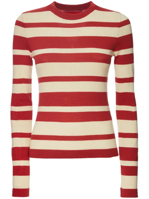 La DoubleJ striped cotton-blend jumper Neutrals PUL0118KNI106VA237WH04